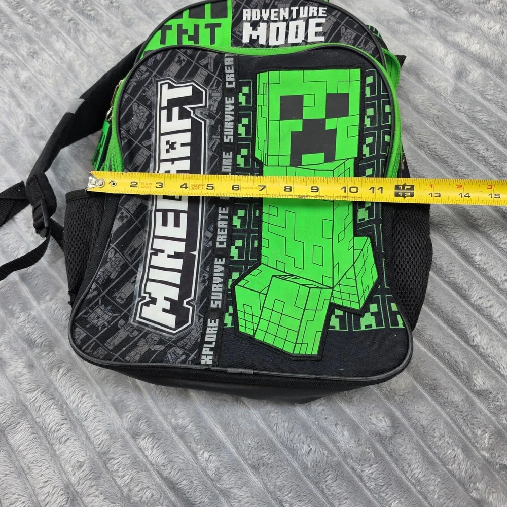 Minecraft Adventure Mode Creeper TNT Backpack Green Black Kids School Bag
